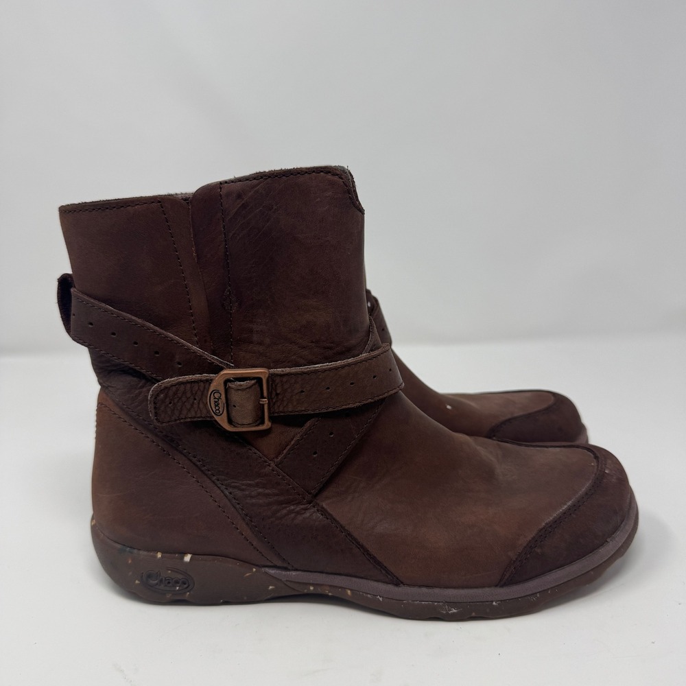 Chaco Mahogany Performance‎ Womens Skye Boots Leather Buckle Size 7.5